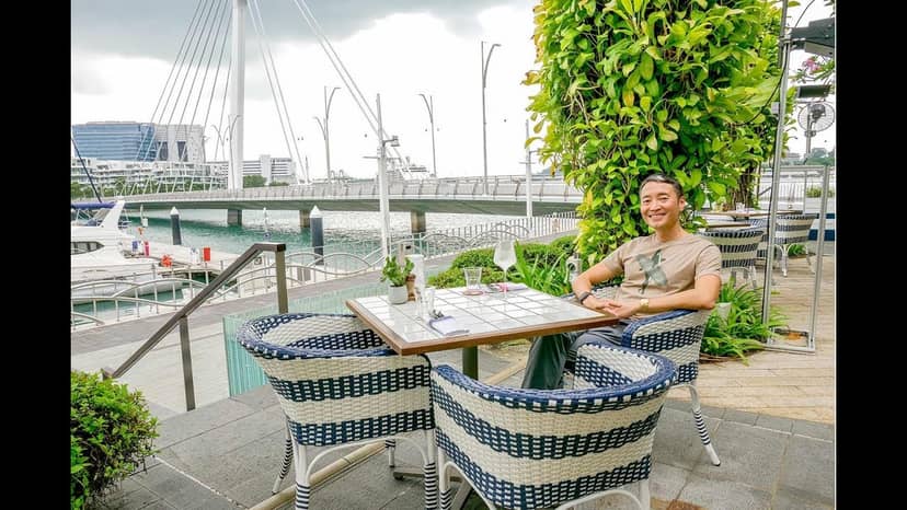 Outdoor seating area at The Privé Group, ideal for networking events and casual meetings.