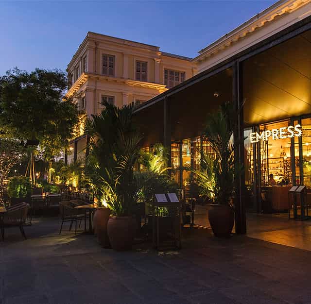 Corporate office venue with modern architecture, ideal for upscale events and gatherings.