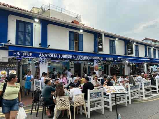 Vibrant outdoor dining at Anatolia Restaurant, perfect for casual group events in Singapore.