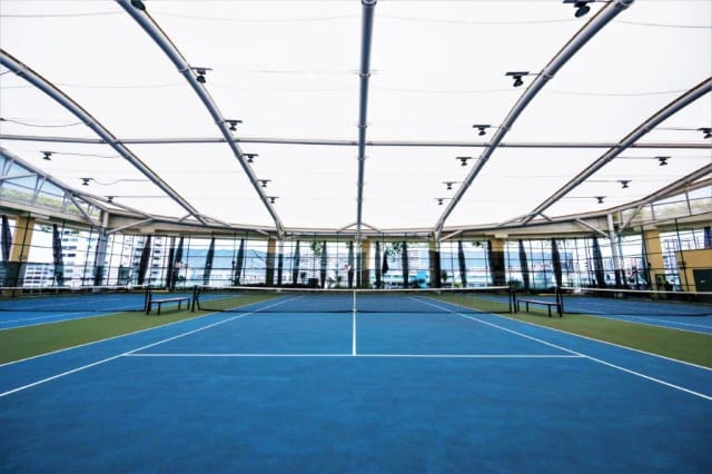 Indoor tennis courts in Banquet Hall, ideal for corporate events and sports tournaments.