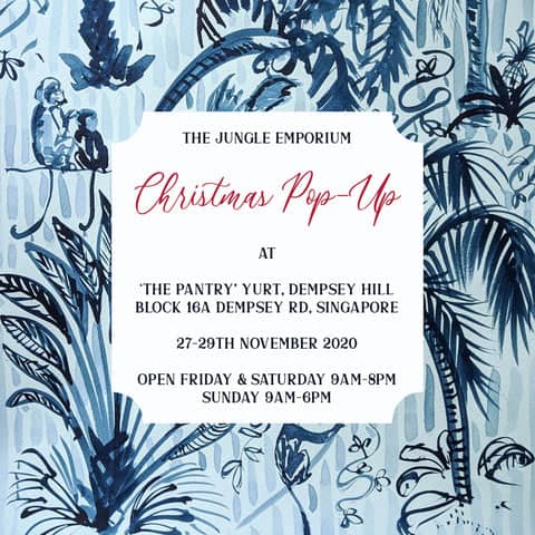 Yurt at COMO Dempsey Christmas pop-up event flyer with vibrant visuals and details.