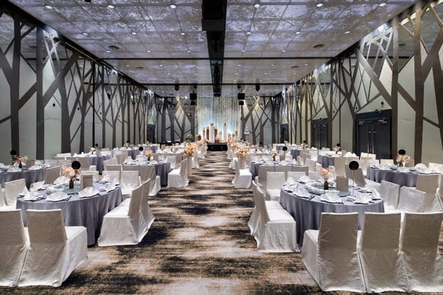 Chengal Ballroom at Crowne Plaza Changi, elegant event space for weddings and corporate gatherings.