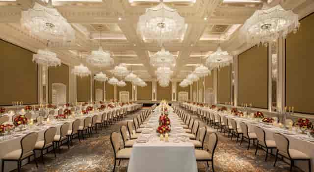 Elegant banquet hall at Oasia Hotels, perfect for weddings and corporate events.