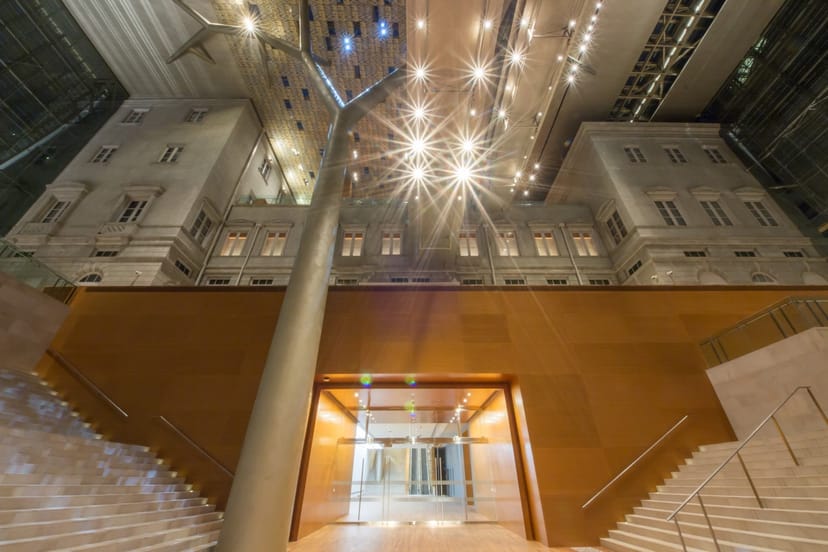 "Padang Atrium in National Gallery Singapore, modern design for events and meetings."