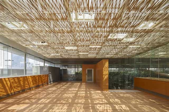 Glass Room, National Gallery Singapore: modern event space with textured ceiling, ideal for meetings.