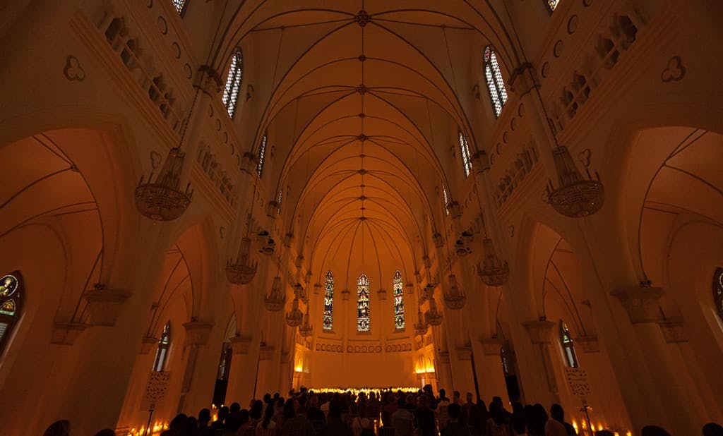 CHIJMES Hall with vaulted ceilings, ideal for weddings and upscale events.