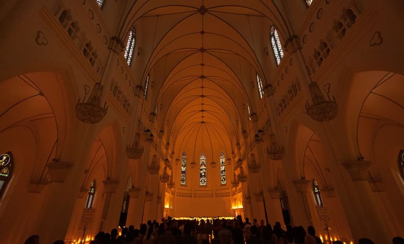 CHIJMES Hall with vaulted ceilings, ideal for weddings and upscale events.