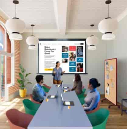 Modern meeting room in Patch Twickenham, ideal for collaborative sessions and events.
