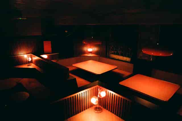 Stylish dimly lit lounge at The Marquee Moon, perfect for networking events and gatherings.