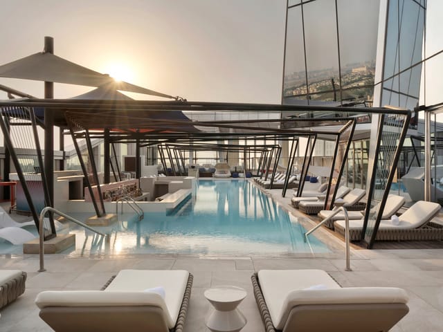 Rooftop pool at SO/Uptown Dubai, perfect for upscale events and networking.