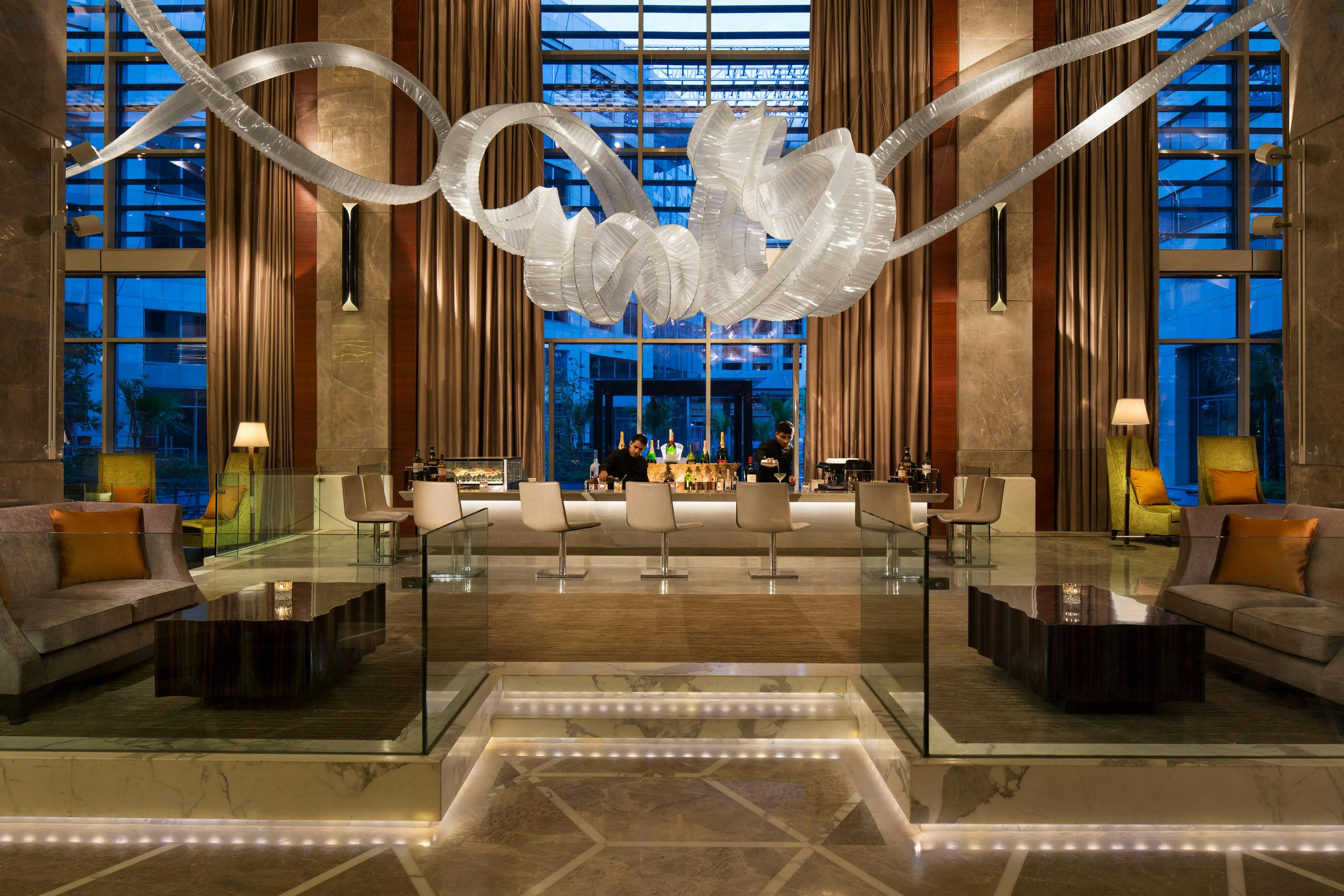 Elegant restaurant venue in JW Marriott New Delhi for upscale meetings and events.