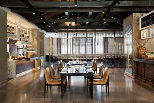 Sophisticated dining space at JW Marriott New Delhi for corporate events and meetings.