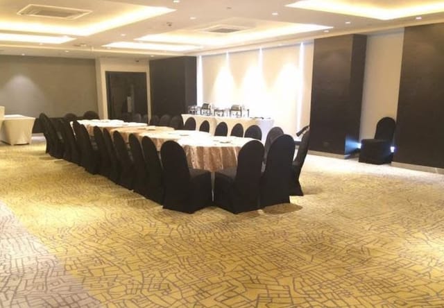 Conference Hall at Park Inn: elegant meeting space with long table, ideal for corporate events.
