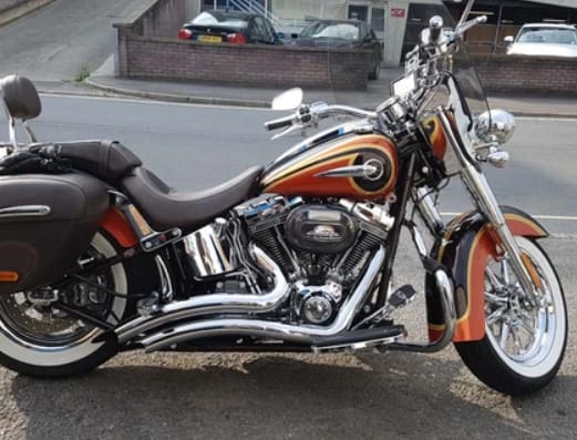 Classic motorcycle at The Shop in Eden House, ideal for events and promotions.