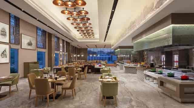 Elegant dining space in DoubleTree Jaipur, perfect for events and meetings.