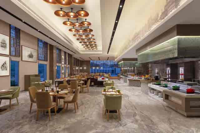 Modern banquet hall at DoubleTree Jaipur, ideal for events and meetings.