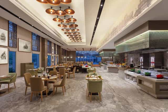 Modern banquet hall at DoubleTree Jaipur, ideal for events and meetings.