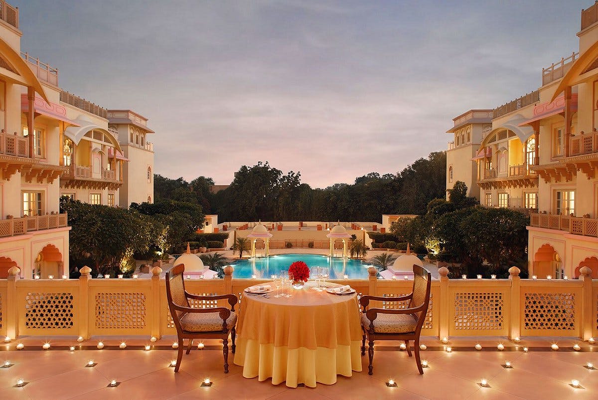 Elegant outdoor dining at Taj Hari Mahal, perfect for upscale events and gatherings.