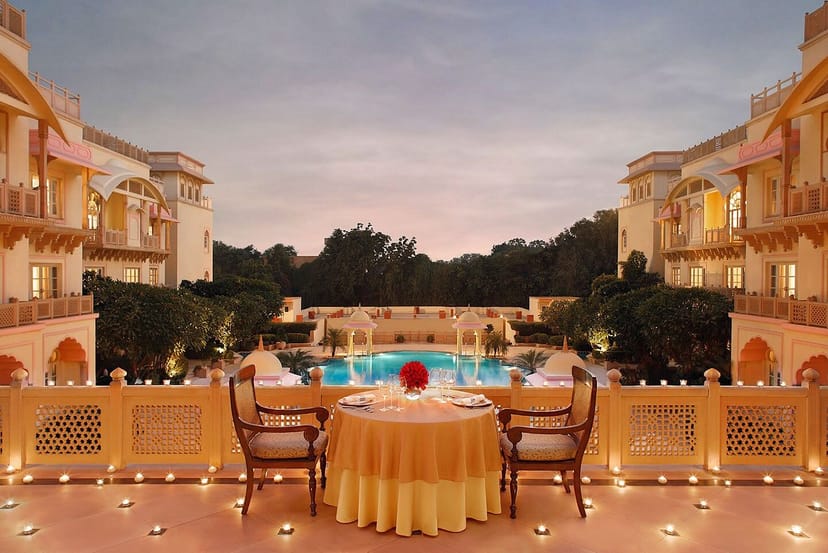 Elegant outdoor dining at Taj Hari Mahal, perfect for upscale events and gatherings.