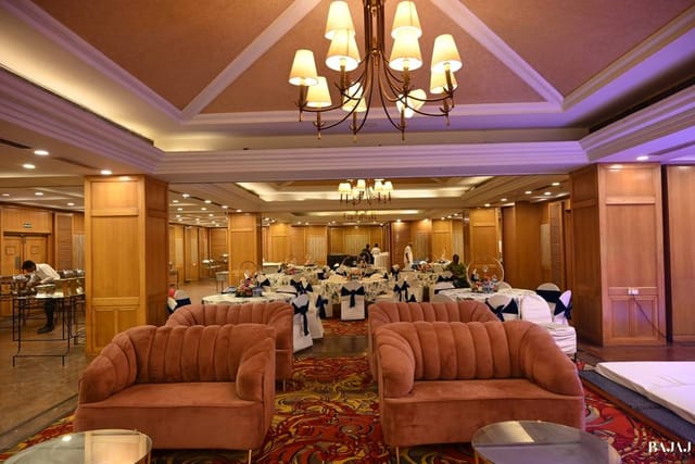 Elegant banquet hall at Sarovar Hotels, perfect for formal meetings and celebrations.