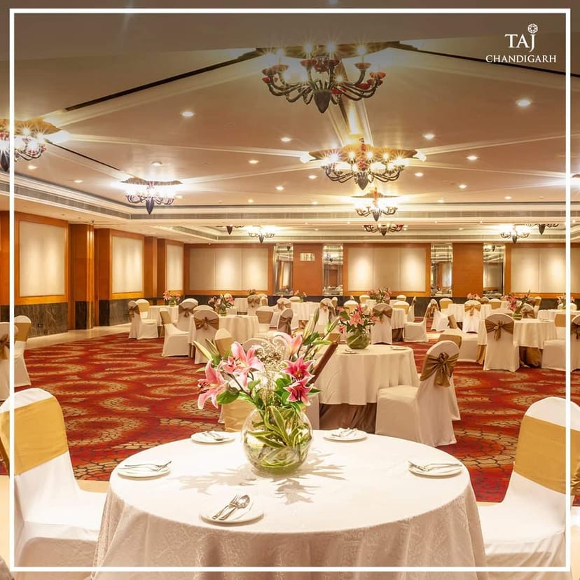 Elegant conference hall in Taj Chandigarh, perfect for banquets and corporate events.