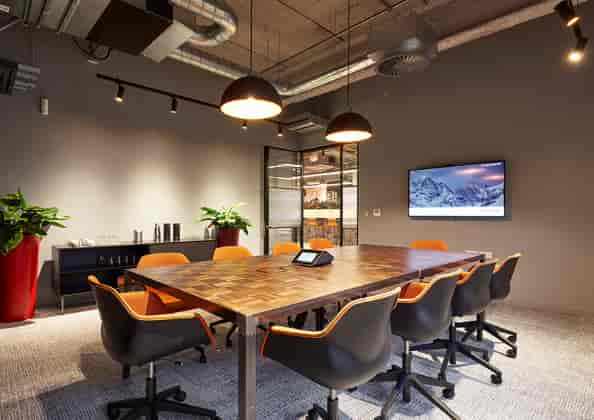 Modern conference room in Cheltenham with ergonomic chairs for productive meetings.