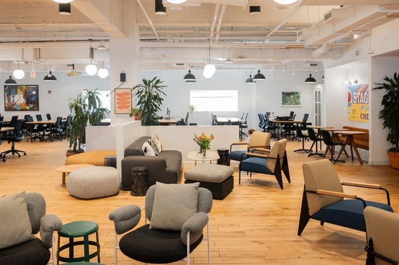Modern meeting room in Cambridge, MA with natural light for workshops and networking.
