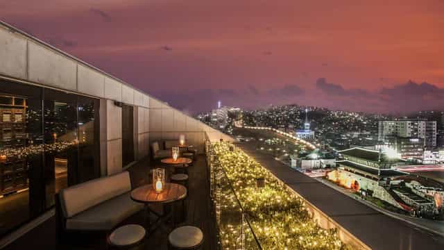 Rooftop venue at JW Marriott Dongdaemun, perfect for evening events and cocktail receptions.