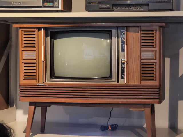 Vintage television set at Hanyang University Museum for retro-themed events.