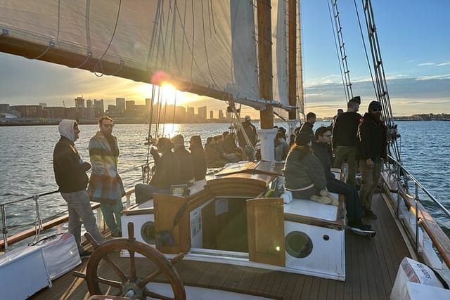 "Boston Harbor Cruise at sunset, perfect for corporate retreats and team bonding."