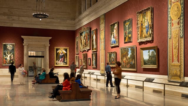 Elegant Boston art gallery with rich colors, ideal for upscale events and receptions.