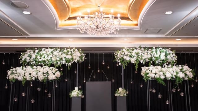 Sapphire Ballroom at LOTTE HOTEL WORLD with elegant floral decor for weddings and corporate events.