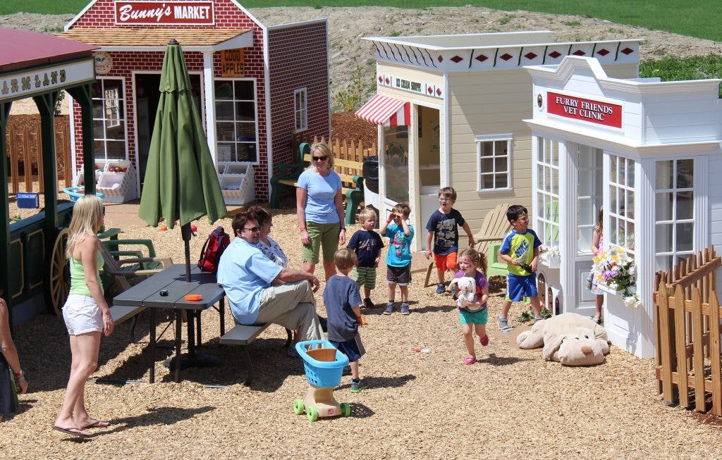 Vibrant outdoor play area at Imagine Acres, perfect for family events and community gatherings.