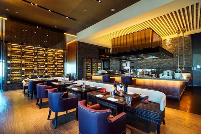Private dining room at 37 Grill & Bar, elegant decor for corporate dinners and events.