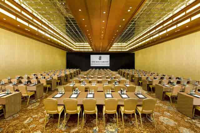 Elegant conference room at The Ritz-Carlton Dubai for meetings and events.