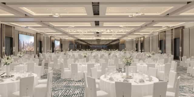 Al Baraha Ballroom in Dubai, elegantly designed for weddings and corporate events.