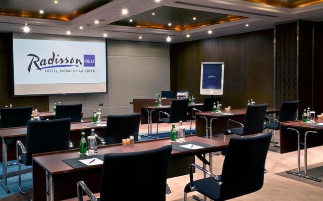 Conference Hall at Radisson Blu, Dubai - modern meeting room for corporate events.
