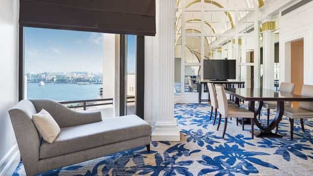 Sophisticated meeting room with waterfront view at Radisson Blu, ideal for corporate events.