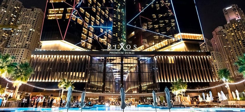 Diamond Ballroom at Rixos Premium Dubai, modern venue for gala dinners and receptions.