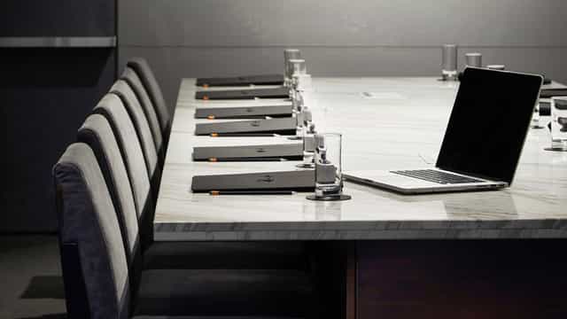 Modern conference room with marble table for professional meetings in Gangnam.