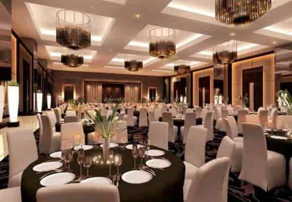Elegant ballroom at JW Marriott Marquis Dubai, perfect for corporate events and formal dinners.