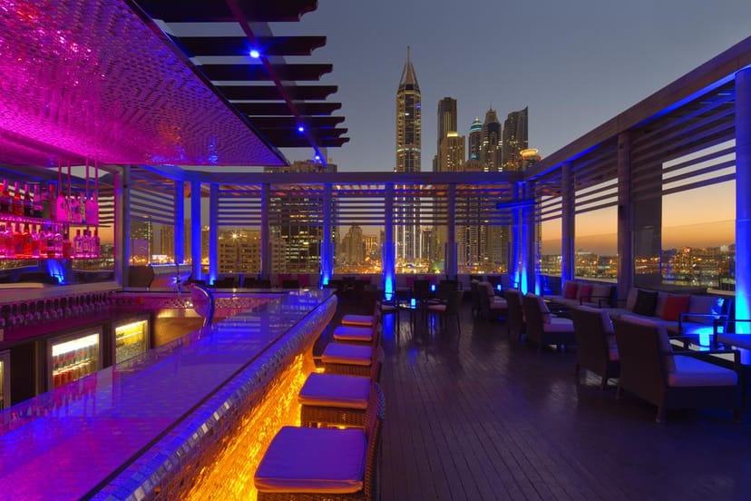 Senso Terrace at Radisson Blu, Dubai: stylish rooftop venue for upscale events with skyline views.