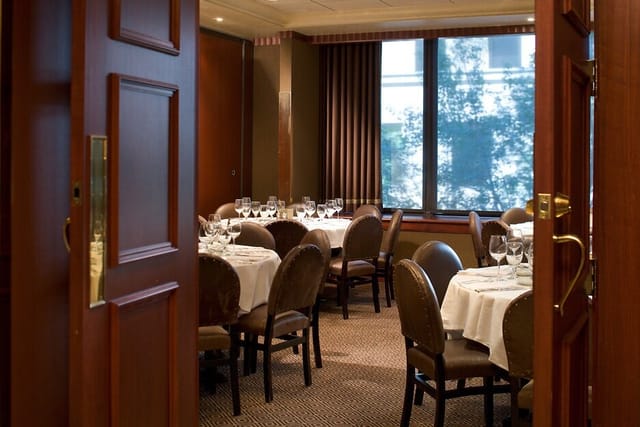 Elegant private dining room at Grill 23 & Bar, perfect for corporate dinners and events.
