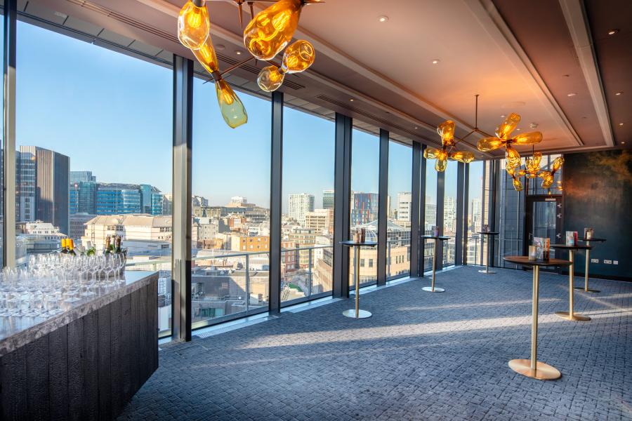 Millicent in Aspire House, elegant event space with city views for networking and receptions. - Banner