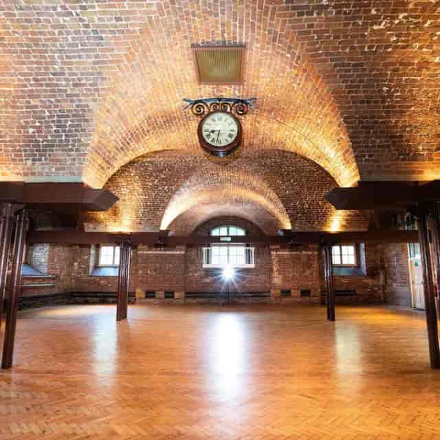 The Crypt in Hawksmoor300: unique event space with arched ceiling, ideal for gatherings.