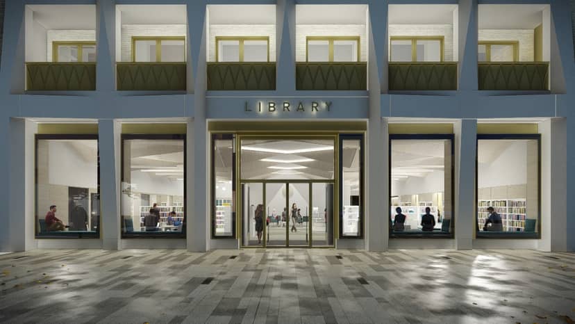 Modern Una Marson Meeting Room 2 with large glass windows for community events.