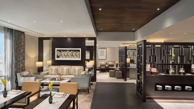 Sophisticated meeting room at Kempinski Hotel, perfect for networking events and gatherings.