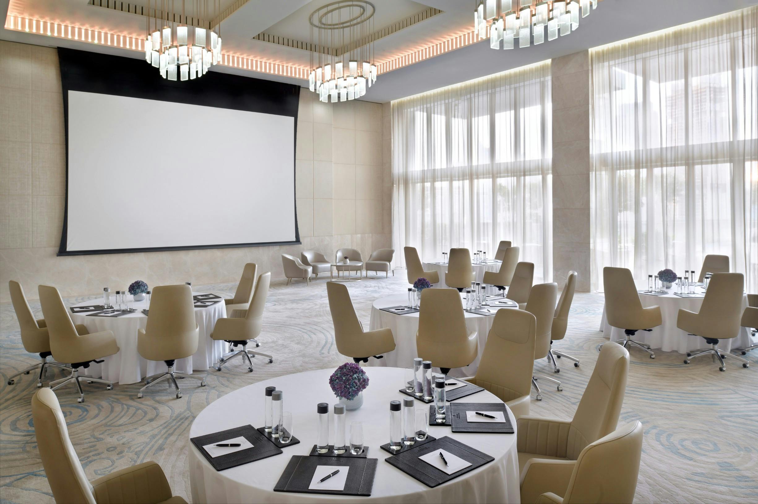 Elegant ballroom at Address Hotels, perfect for corporate events and meetings.