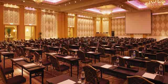 Ballroom in Conrad Dubai, elegant decor for large conferences and networking events.