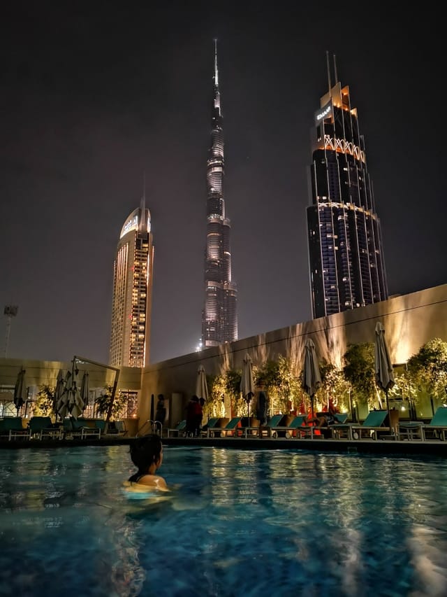 Rove Downtown rooftop venue with Burj Khalifa view, ideal for upscale events and receptions.